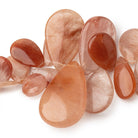 14x9 - 32x20mm Rutilated Quartz Plain Pear Beads 8 inch 46 pieces - Beadsofcambay.com