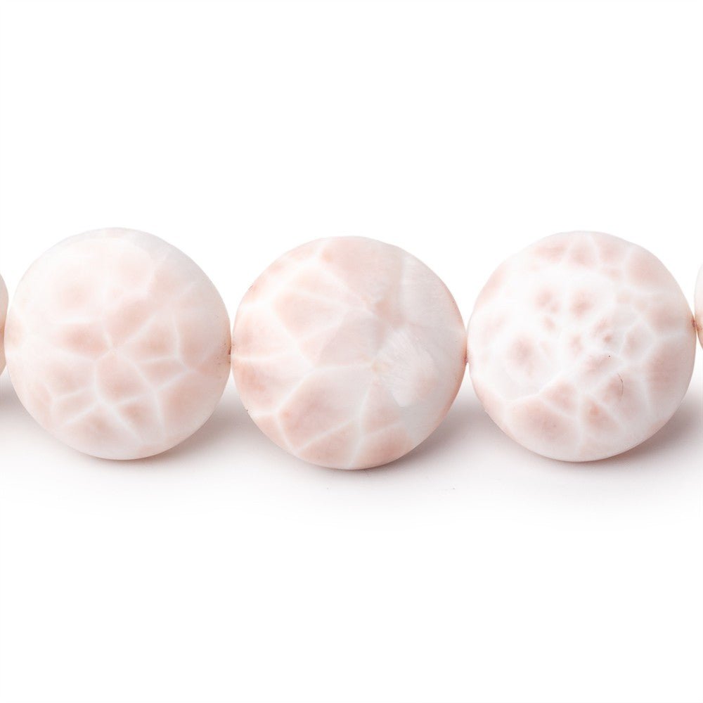 15 - 15.5mm Natrolite Plain Coin Beads 7.5 inch 13 pieces - Beadsofcambay.com