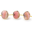 15 - 16mm Vermeil Bezel Pink Peruvian Opal Faceted Nugget Strand 10 Beads - Beadsofcambay.com