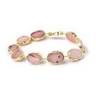 15 - 17mm Gold Leaf Pink Peruvian Opal Plain Slice Strand 10 Beads - Beadsofcambay.com