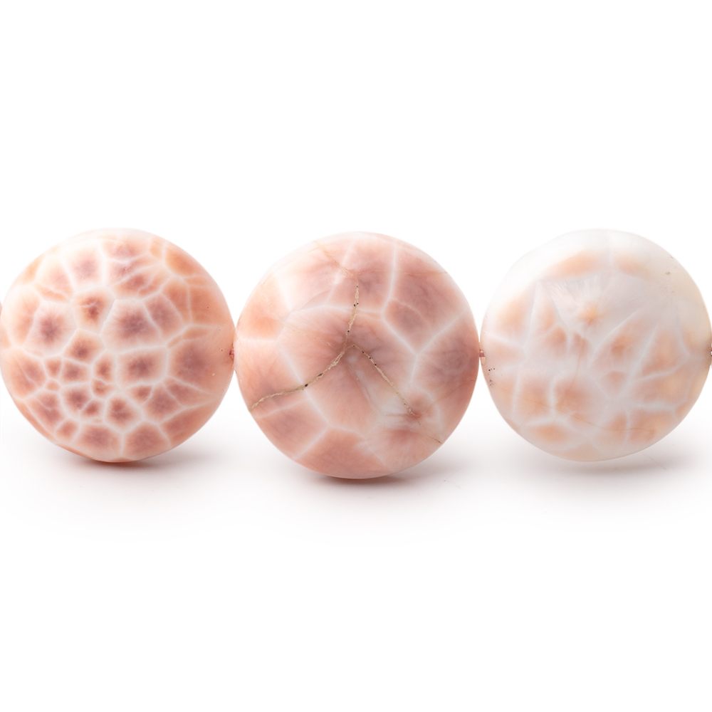 15 - 17mm Natrolite Plain Coin Beads 7.5 inch 12 pieces - Beadsofcambay.com