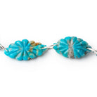 15 - 18mm Sleeping Beauty Turquoise Double Drill Carved Marquise 10 Beads - Beadsofcambay.com