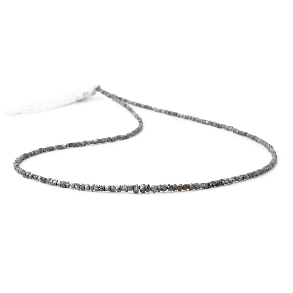 1.5 - 2.5mm Gray Raw Diamond Cube Beads 15 inch 230 pieces - Beadsofcambay.com