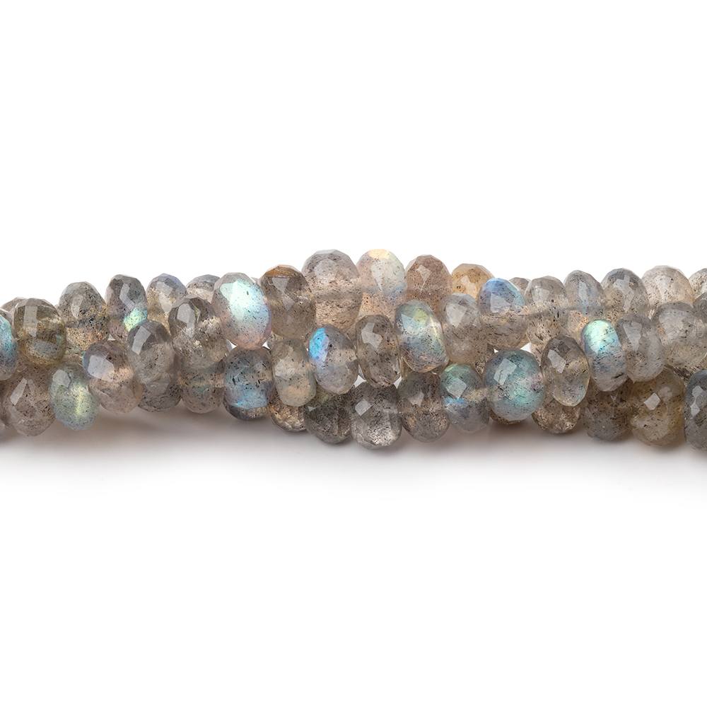 3.5-6mm Labradorite Faceted Rondelle Beads 18 inch 139 pieces AA - BeadsofCambay.com