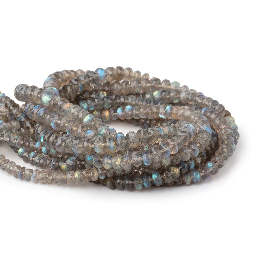 3.5-6mm Labradorite Faceted Rondelle Beads 18 inch 139 pieces AA - BeadsofCambay.com
