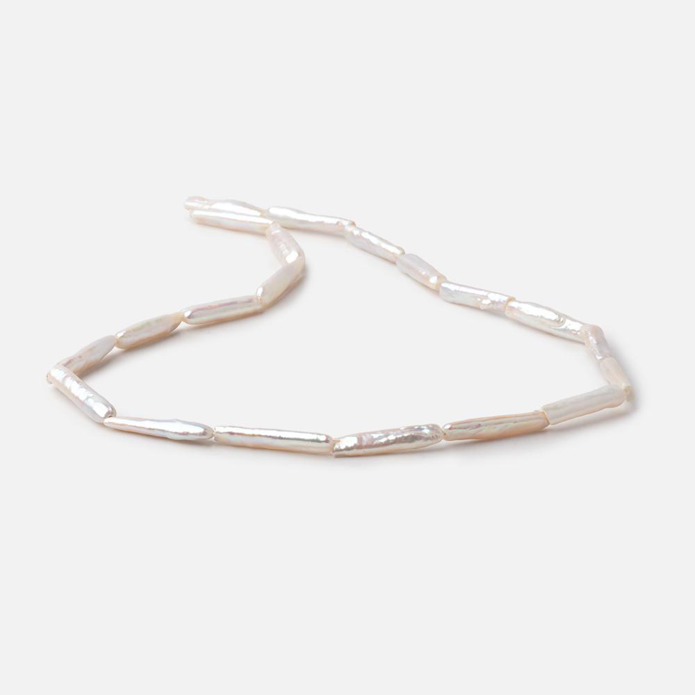 15.5-25mm Creamy White Rectangle Freshwater Pearls 15 inch 16 beads - Beadsofcambay.com