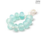 8mm Seafoam Blue Chalcedony 2mm Large Hole Faceted Rondelle Bead Set of 10 - BeadsofCambay.com