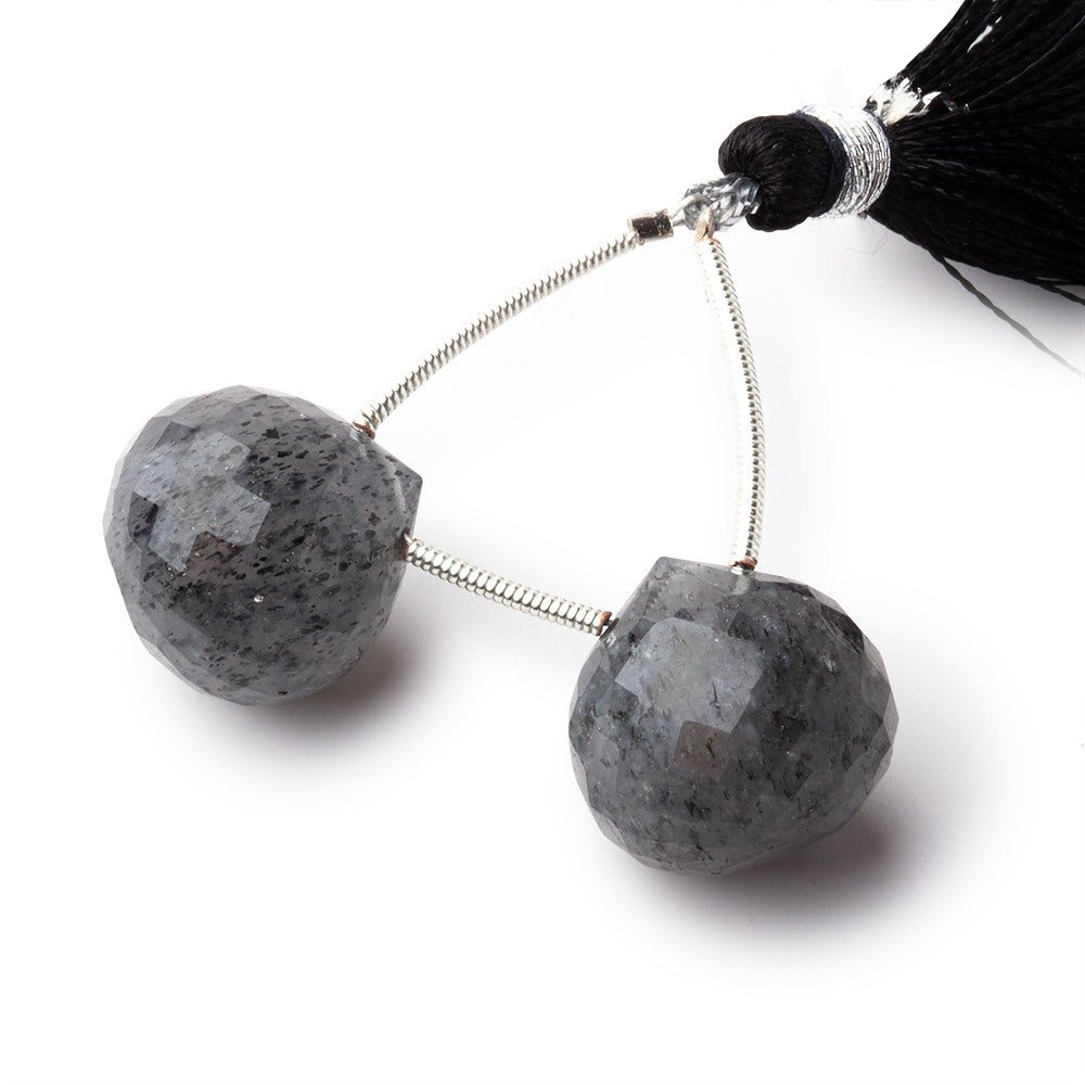 15mm Celestial Quartz Faceted Candy Kiss Focal Set of 2 Beads - Beadsofcambay.com