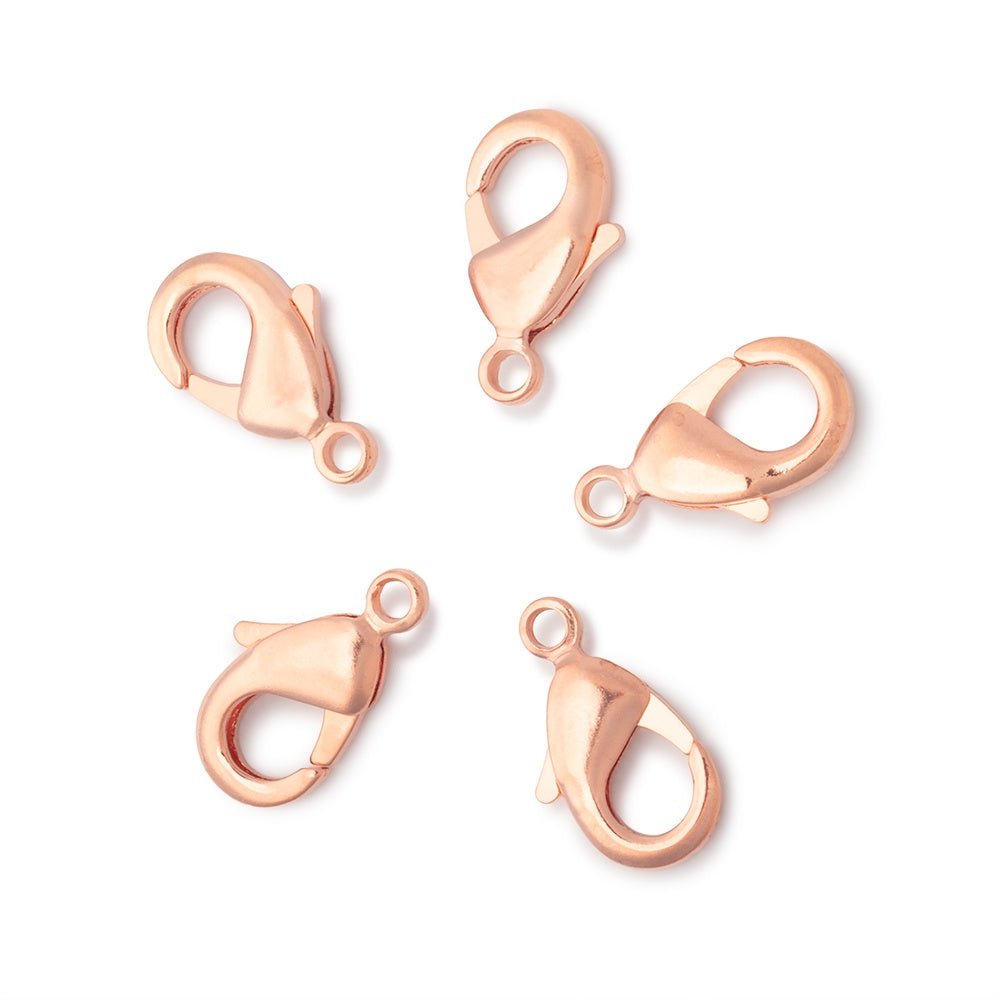 15mm Copper Lobster Clasp 5 pieces - Beadsofcambay.com