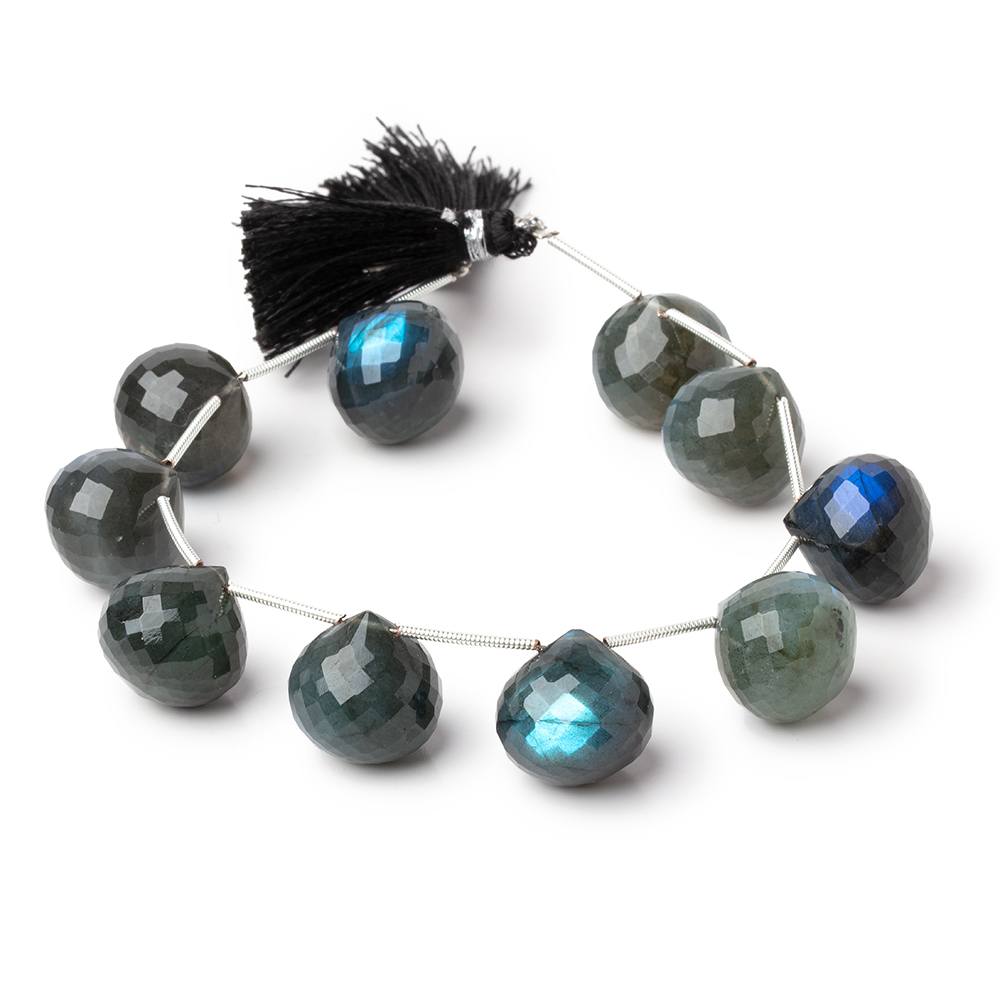 15mm Labradorite Faceted Candy Kiss Beads 7 inch 10 pieces AA - Beadsofcambay.com