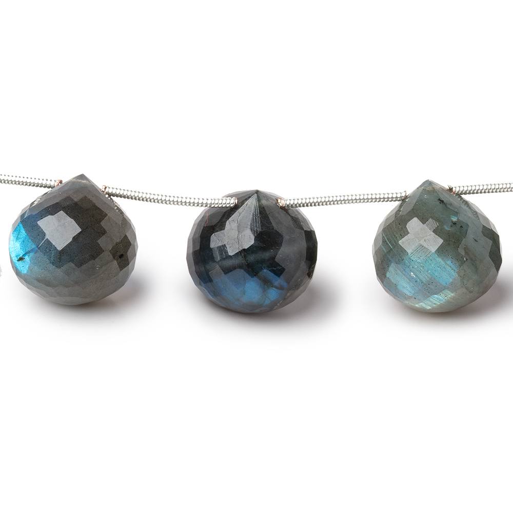 15mm Labradorite Faceted Candy Kiss Beads 7 inch 10 pieces AA - Beadsofcambay.com