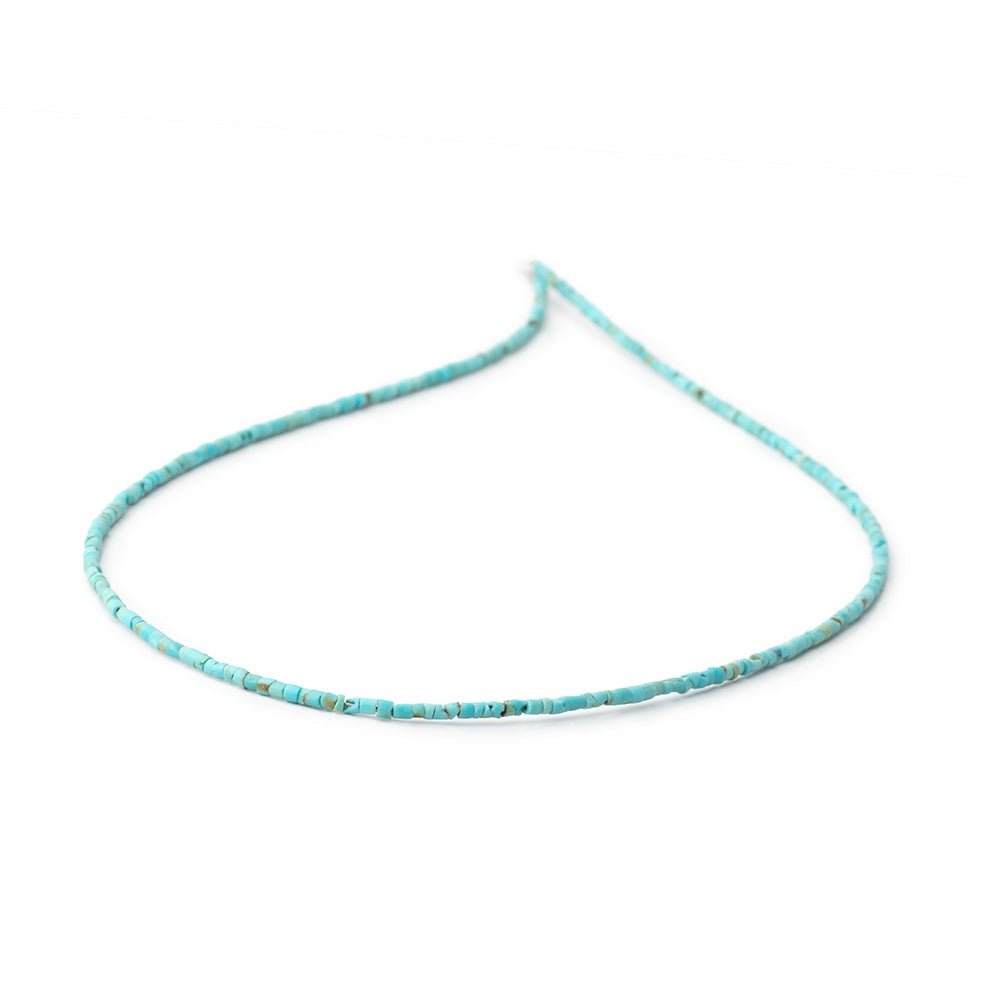 1.5mm Turquoise Howlite Hand - Cut Plain Tube Beads 11 inch 235 pieces - Beadsofcambay.com