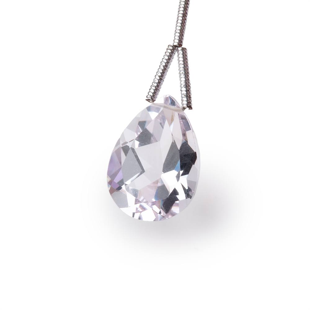 15x10mm Pink Amethyst Pavilion Faceted Pear Focal 1 Bead AAA - Beadsofcambay.com