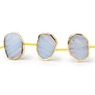 15x11 - 16x12mm Gold Leaf Blue Lace Agate Plain Slice Strand 10 Beads - Beadsofcambay.com