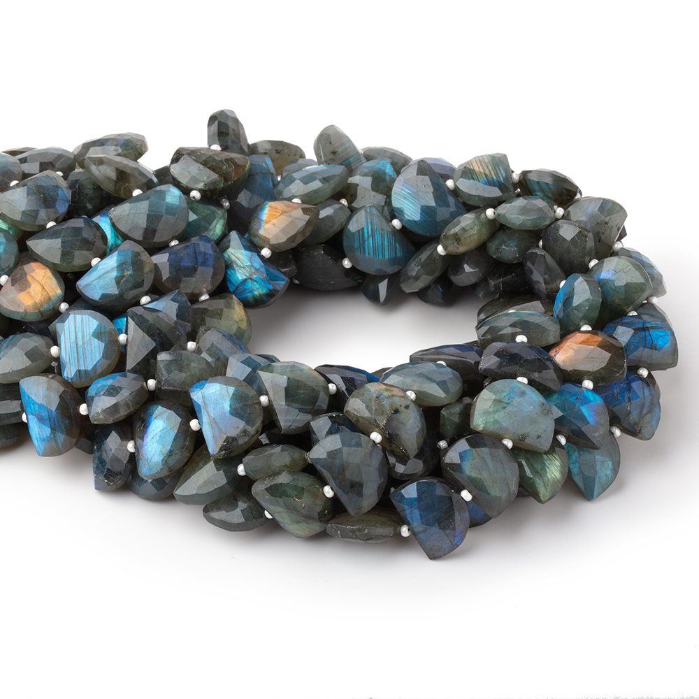15x11mm Labradorite Faceted Half Moon Beads 16 inch 33 pieces AA - Beadsofcambay.com