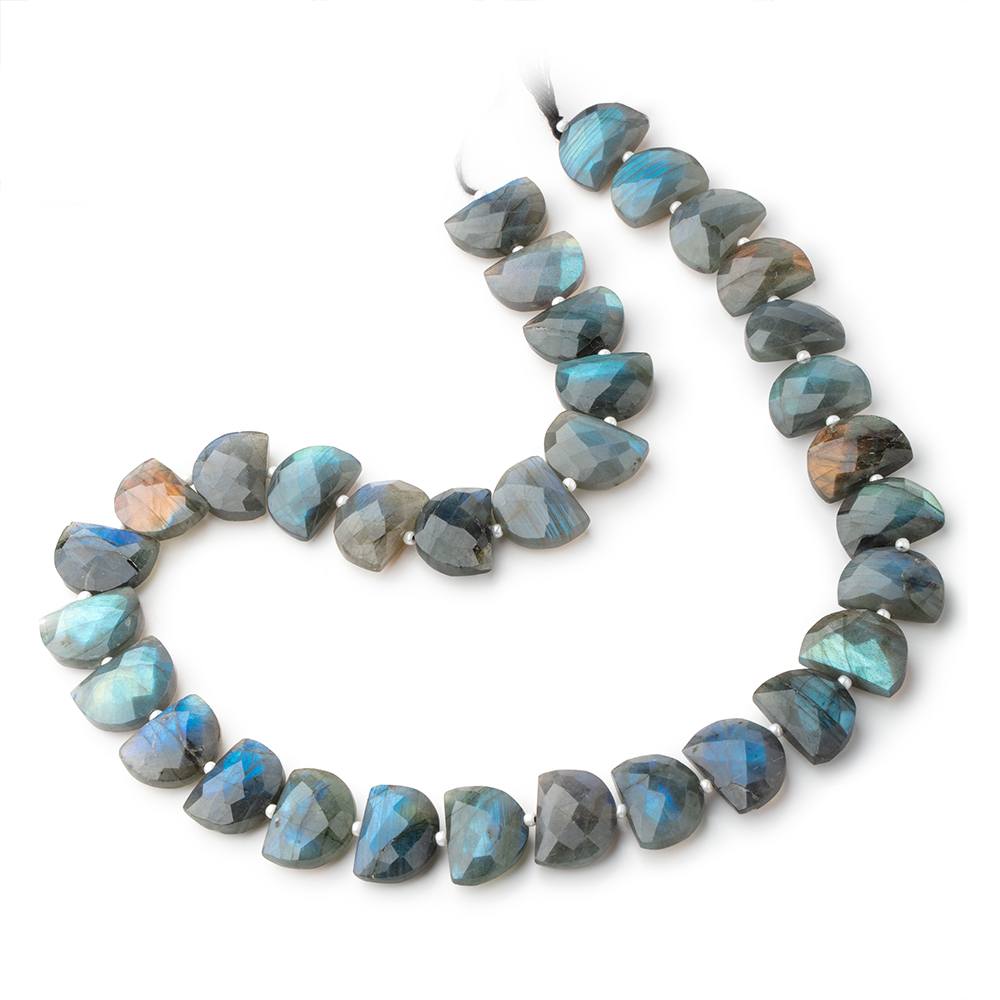 15x11mm Labradorite Faceted Half Moon Beads 16 inch 33 pieces AA - Beadsofcambay.com