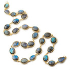 15x12 - 17x13mm Labradorite Faceted Nugget Vermeil Bezel Chain 26 inch Lot - Beadsofcambay.com
