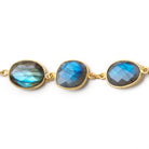 15x12 - 17x13mm Labradorite Faceted Nugget Vermeil Bezel Chain 26 inch Lot - Beadsofcambay.com