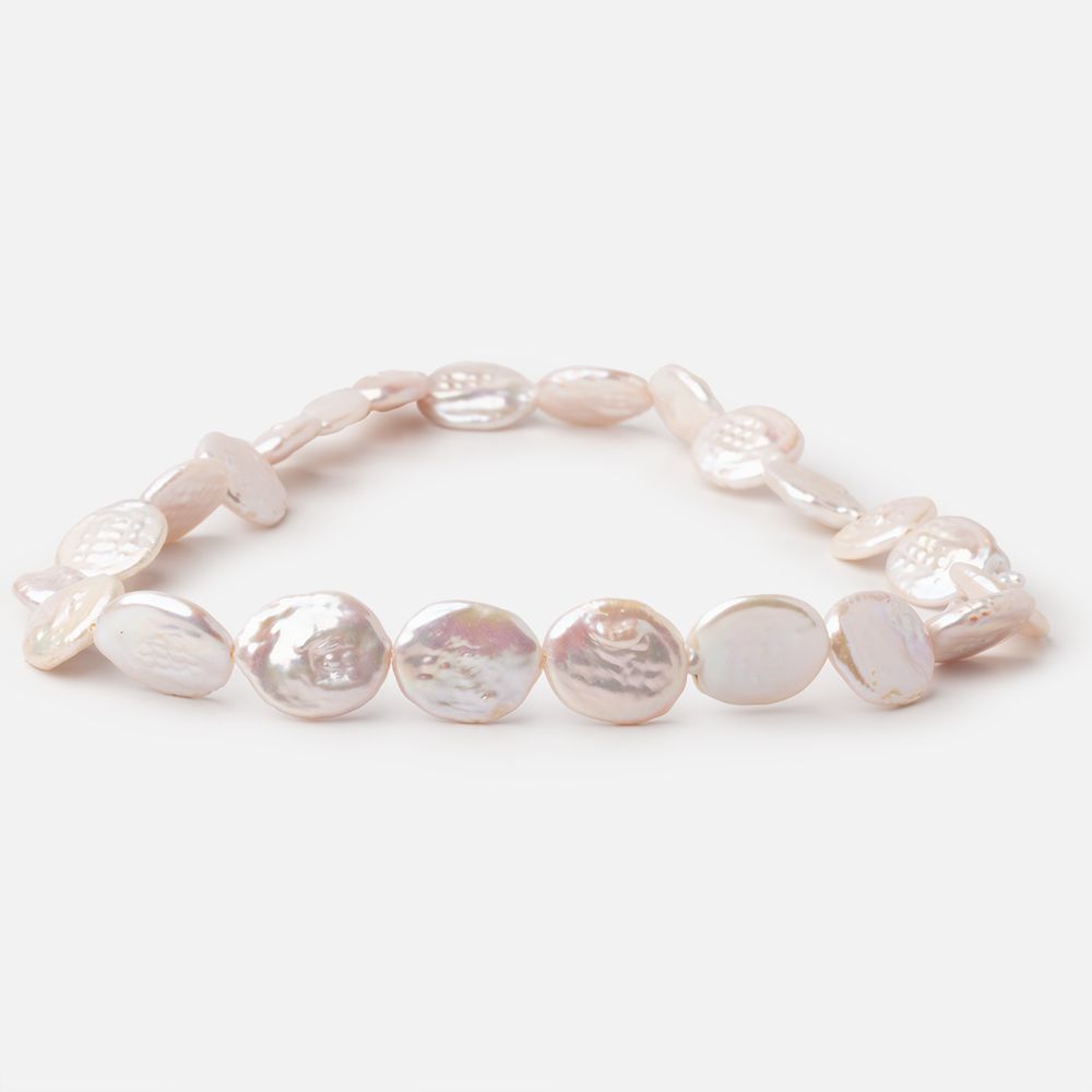 15x13 - 17x14mm Rosé White Oval Freshwater Pearls 16 inch 23 Beads - Beadsofcambay.com