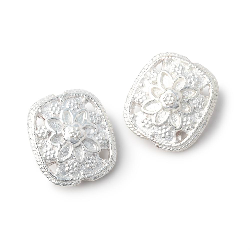 15x13mm Floral Design Cushion Set of 2 Beads - Beadsofcambay.com