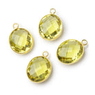 15x13mm Vermeil Bezel Lemon Quartz Faceted Oval Pendant 1 piece - Beadsofcambay.com