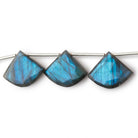 15x18 - 16x19mm Labradorite Faceted Fan Beads 7 inch 9 pieces - Beadsofcambay.com