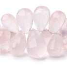 16-27mm Rose Quartz Faceted Tear Drop 7.5 inch 46 Beads AA - Beadsofcambay.com