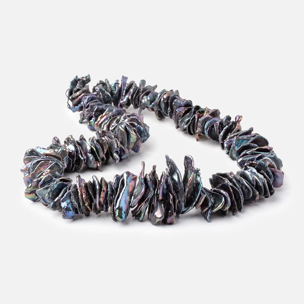 16 - 29mm Peacock Center Drilled Ultra Keshi Freshwater Pearls 16 inch 150 Beads - Beadsofcambay.com