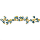2mm London Blue Quartz Gold plated Dangling Chain - BeadsofCambay.com