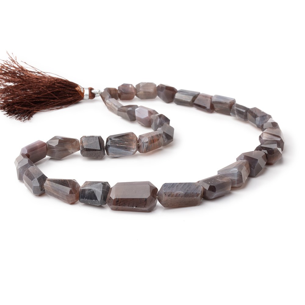 7x7-19x12mm Chocolate Moonstone Faceted Nuggets 16 inch 32 Beads - BeadsofCambay.com