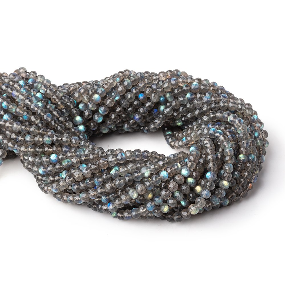 4.5mm Labradorite micro-faceted rondelle beads 13.5 inch 95 pieces AAA - BeadsofCambay.com
