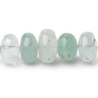 9-13mm Shaded Aquamarine Plain Rondelles 18 inch 81 beads AA - BeadsofCambay.com