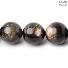 16mm Black Tourmaline in Muscovite Plain Rounds 15.5 inch 25 Beads - Beadsofcambay.com
