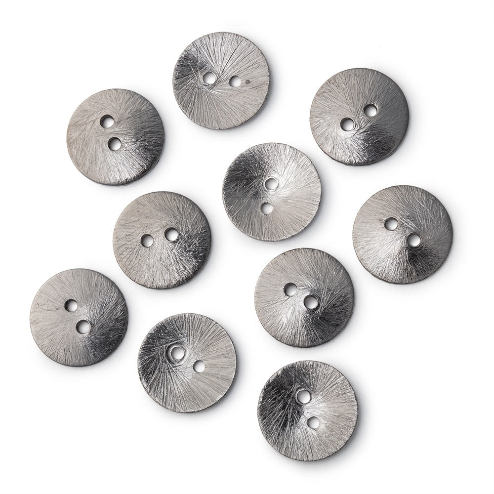 16mm Brushed Round Buttons Set of 10 - Beadsofcambay.com
