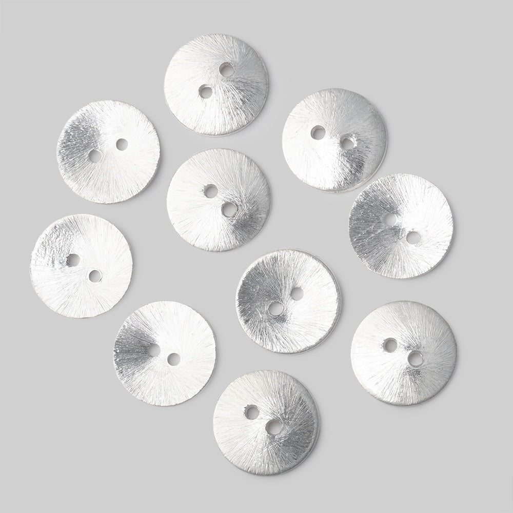 16mm Brushed Round Buttons Set of 10 - Beadsofcambay.com