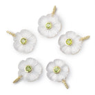 16mm Crystal Quartz Carved Flower with Bezel Peridot Inlay 1 Pendant - Beadsofcambay.com