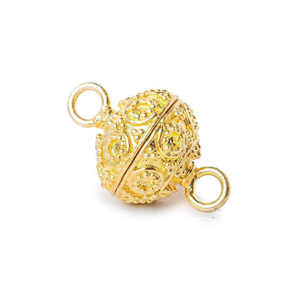 16mm Miligrain Circle Design Magnetic Clasp 1 piece - Beadsofcambay.com