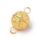 16mm Miligrain Tear Drop Design Round Magnetic Clasp 1 piece - Beadsofcambay.com