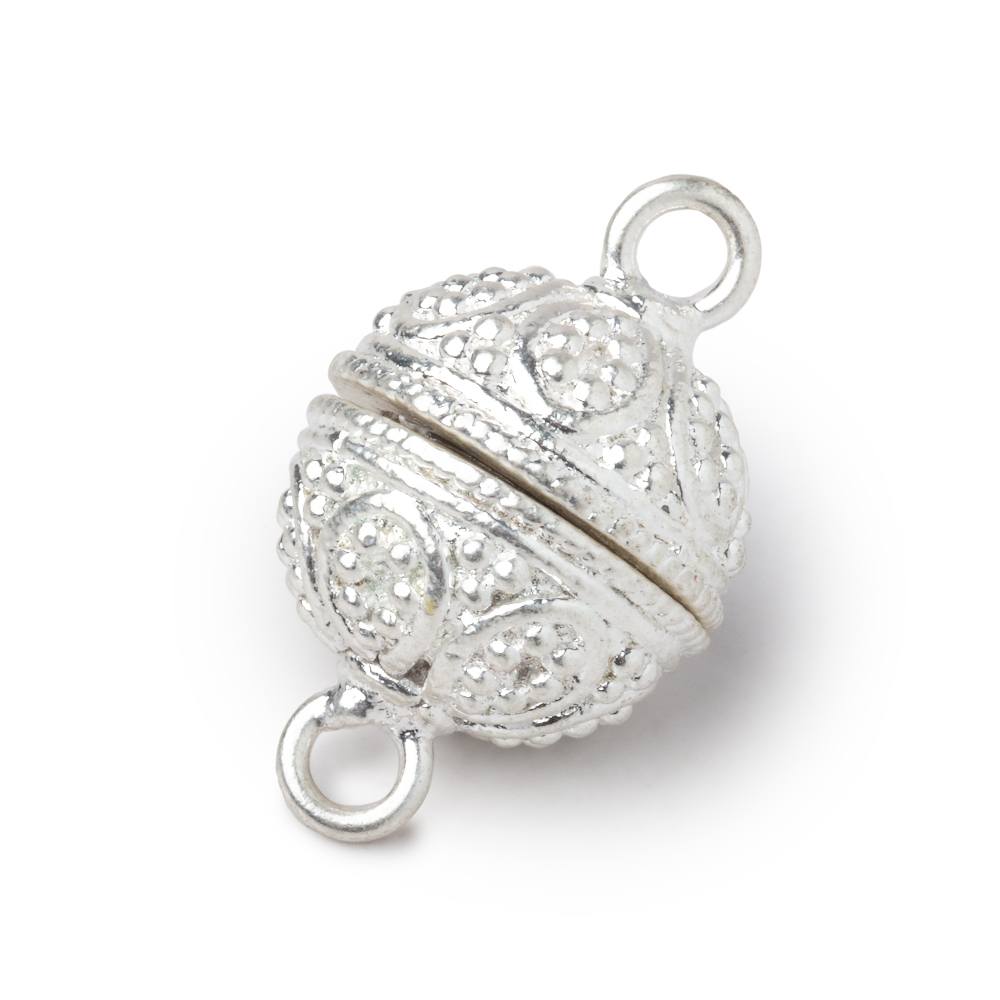 16mm Miligrain Tear Drop Design Round Magnetic Clasp 1 piece - Beadsofcambay.com