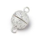 16mm Miligrain Tear Drop Design Round Magnetic Clasp 1 piece - Beadsofcambay.com