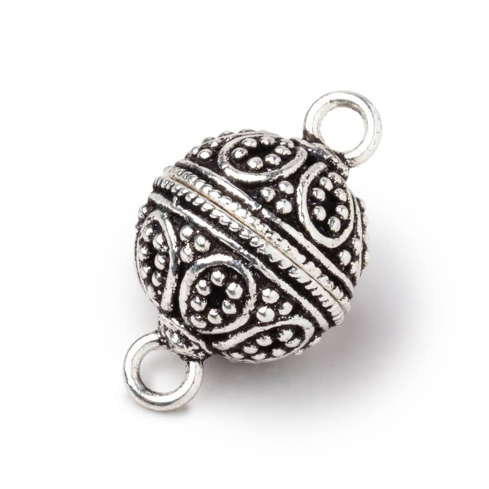 16mm Miligrain Tear Drop Design Round Magnetic Clasp 1 piece - Beadsofcambay.com