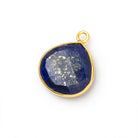 16mm Vermeil Bezel Lapis Lazuli Faceted Heart Pendant 1 piece - Beadsofcambay.com