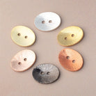 16x12mm Brushed Oval Buttons Set of 10 - Beadsofcambay.com