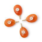 16x12mm Carnelian Faceted Pear with Bezeled Topaz Inlay 1 Pendant - Beadsofcambay.com