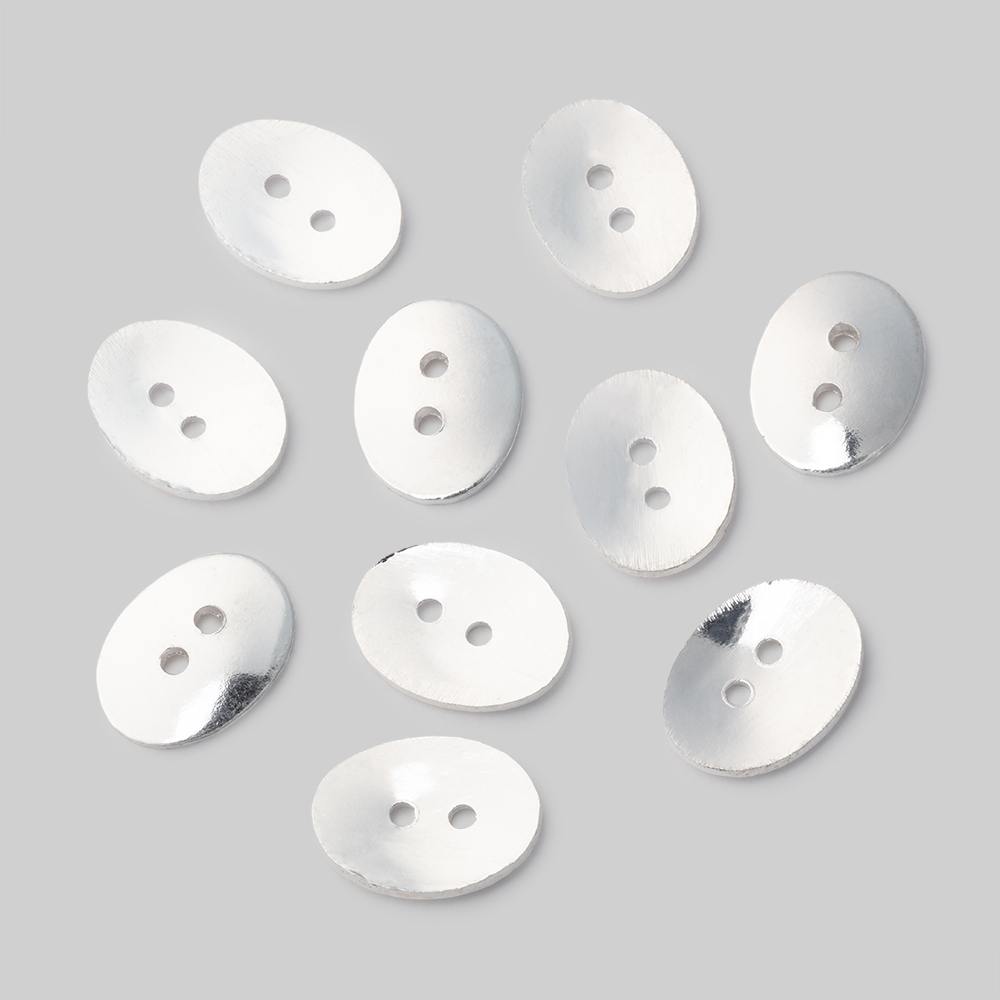 16x12mm Shiny Oval Buttons Set of 10 - Beadsofcambay.com