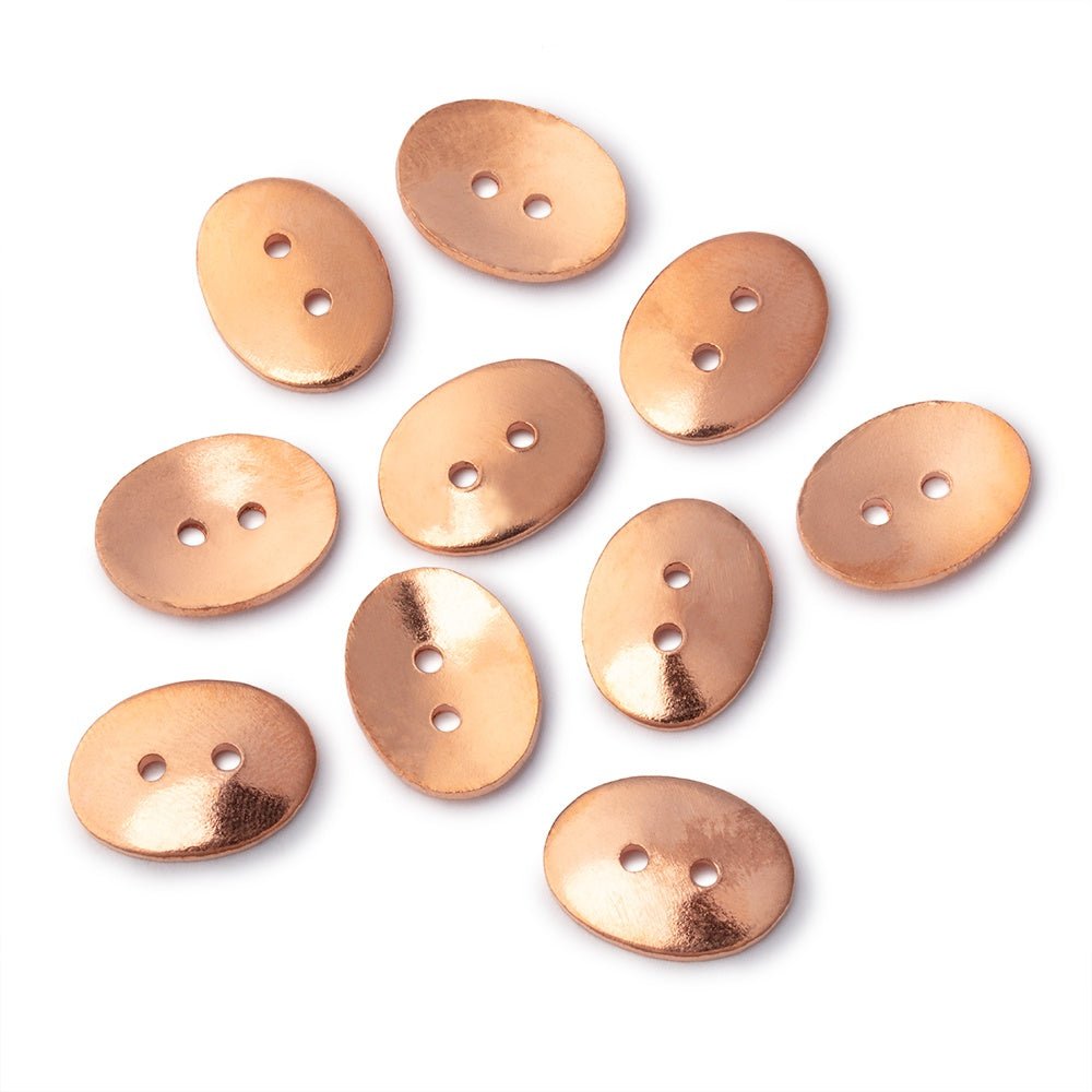 16x12mm Shiny Oval Buttons Set of 10 - Beadsofcambay.com