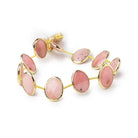 16x12mm Vermeil Bezel Pink Peruvian Opal Faceted Nugget Strand 10 Beads - Beadsofcambay.com