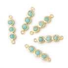 16x5.5mm Vermeil Bezel Triple Stone Connector 1 Focal - Beadsofcambay.com