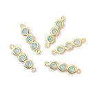 16x5.5mm Vermeil Bezel Triple Stone Connector 1 Focal - Beadsofcambay.com