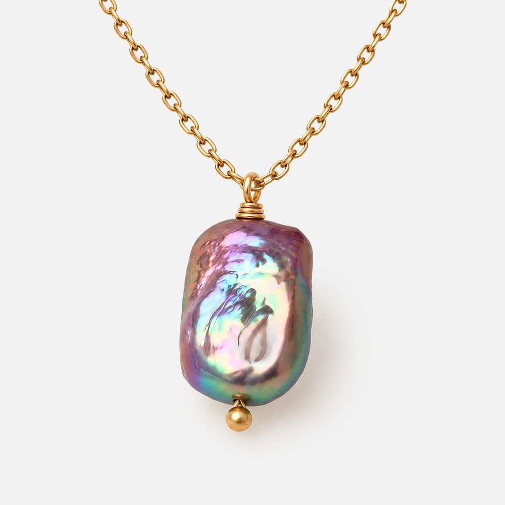 17-18mm Lilac Rectangle Freshwater Pearl Focal 1 Piece - Beadsofcambay.com